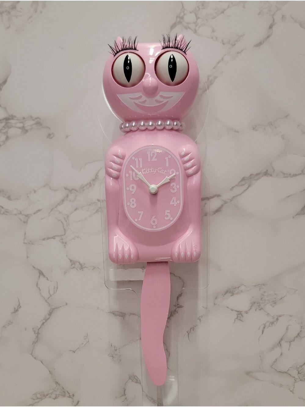 Bubblegum Pink Miss Kitty Cat klock clock - Picture 1 of 8